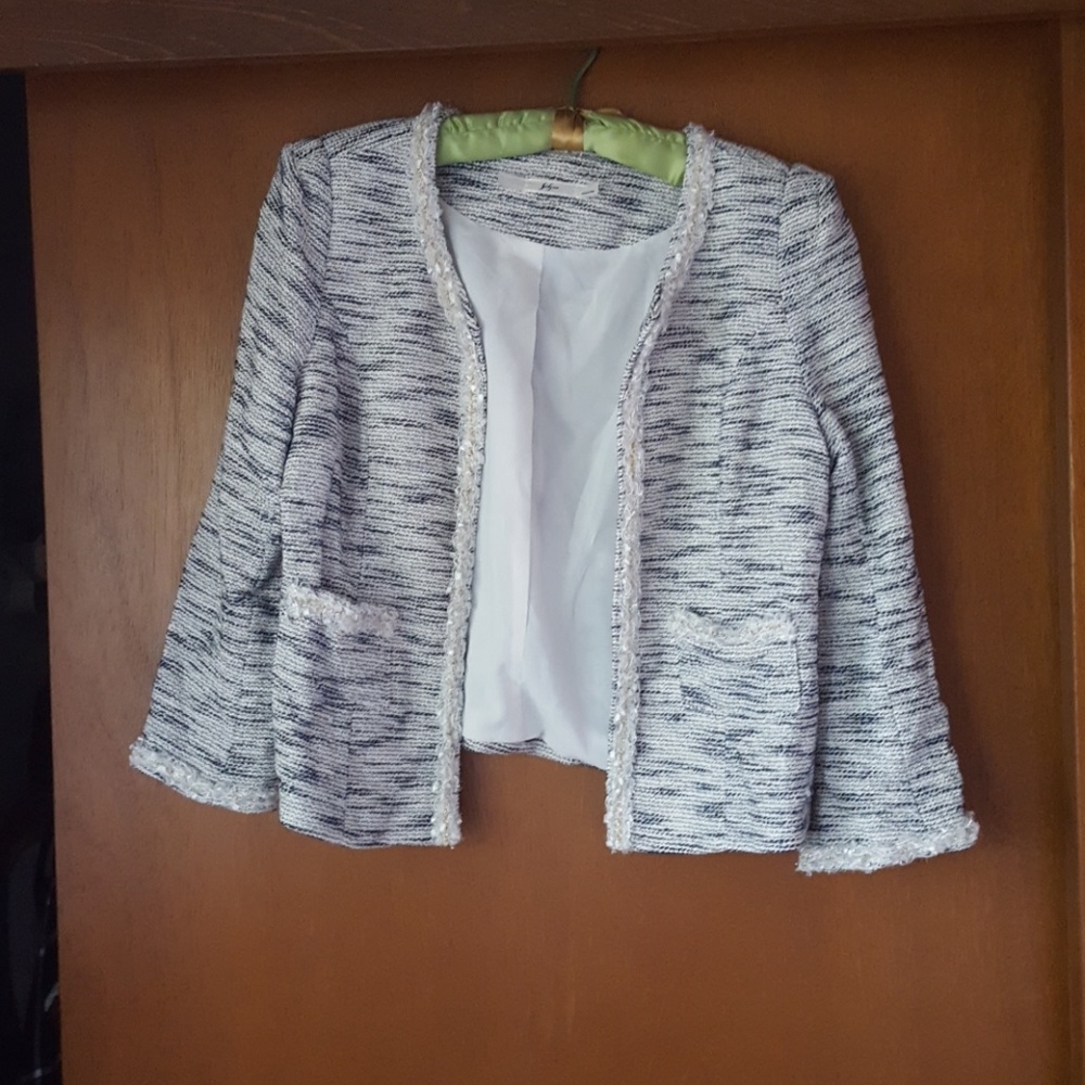 Gibson Collarless tweed jacket